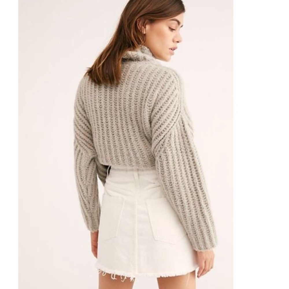 Free People Mini Zip It Up Skirt In White - Picture 5 of 6